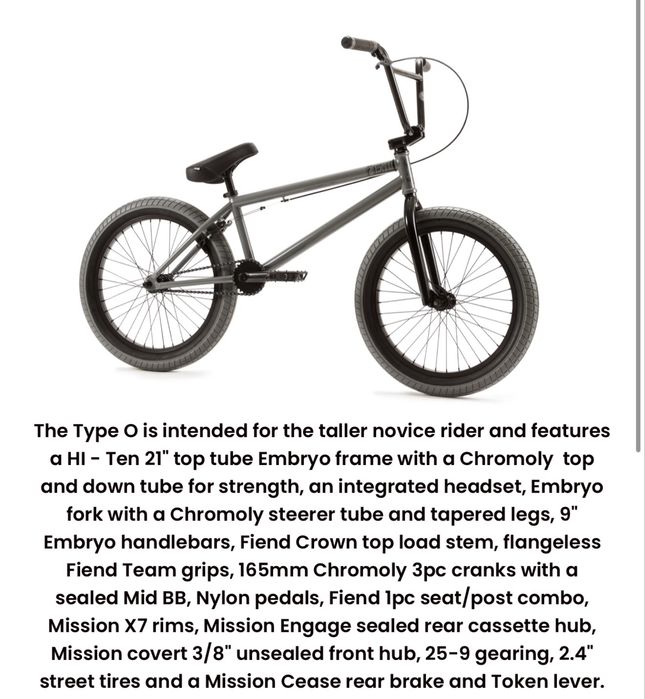 Bicicleta BMX Fiend Type O XL