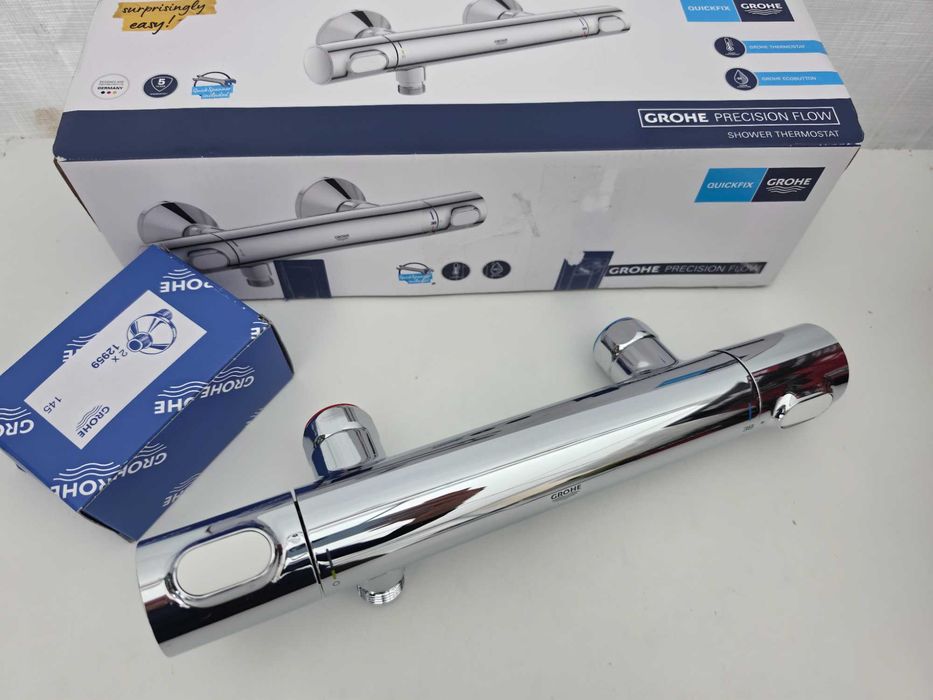 Baterie termostatica de dus, Grohe, Precision Flow, functie Safety Stop