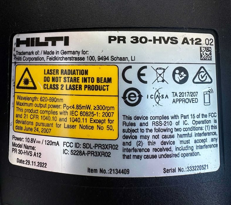 ТОП ОФЕРТА! Hilti PR 30-HVS A12 - Ротационен лазер за открито 2022г.