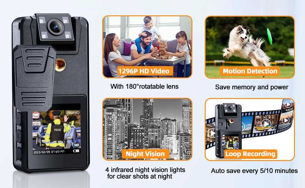 64GB Body Camera с дисплей от Hoestr A39