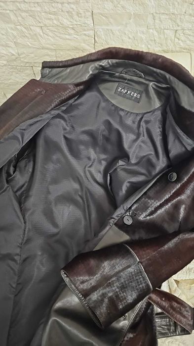 мужской кожаный плащ