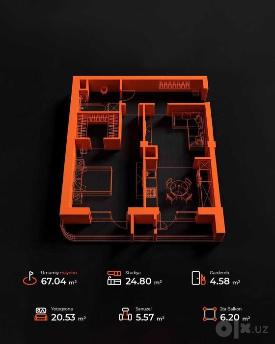 Ппродаются дуплекс квартиры 125м2 и 145 м2