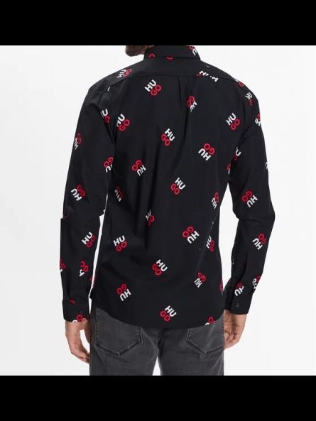 Мъжка риза Hugo с принт на лого