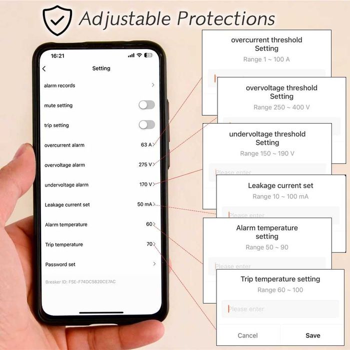 Tuya Wi-Fi 4P 100A трифазен електромер