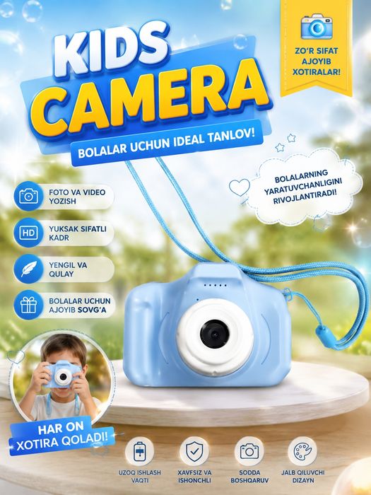 Yangi Kids kamera bolalar uchun sifatli mini kamera arzon narxda
