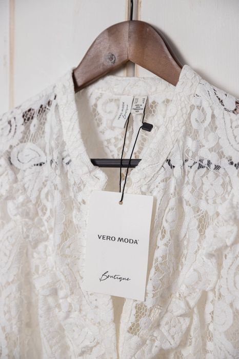 Tricou camasa maneca scurta dantela Vero Moda M Noua