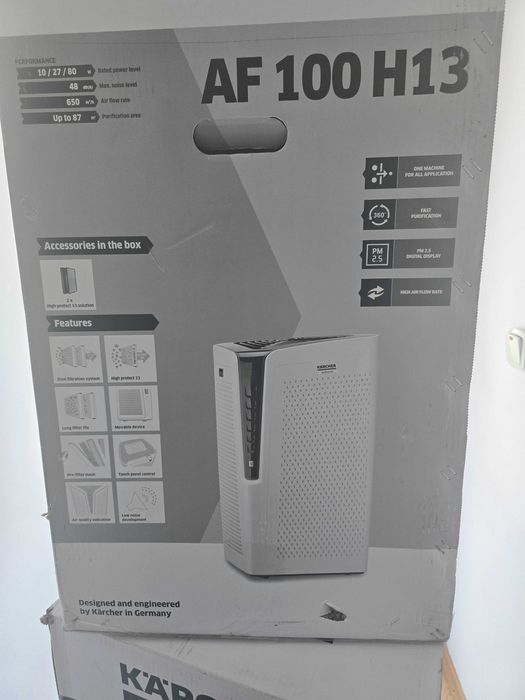 Purificator aer nou,sigilat ,Karcher AF100 H13 (87m2 acoperire)