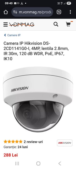 Camera de supraveghere IP Hikvision , 4MP, Nouă in cutie, Garanție