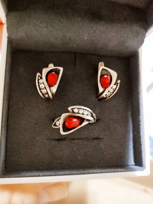Серебро 925 топаз и цитрины,каралл