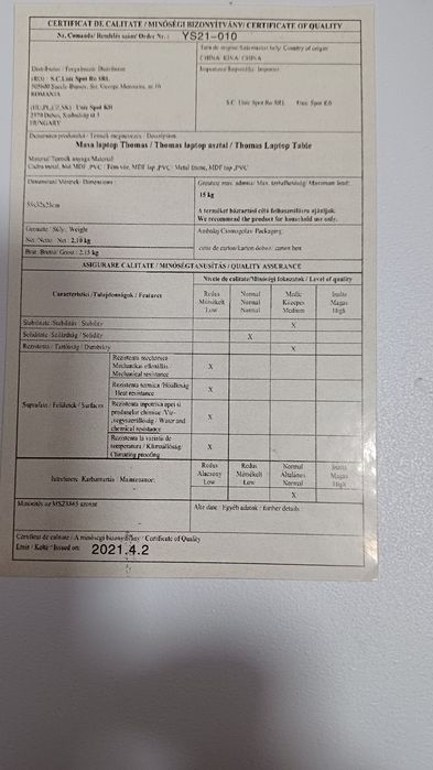 Masa alba pentru laptop