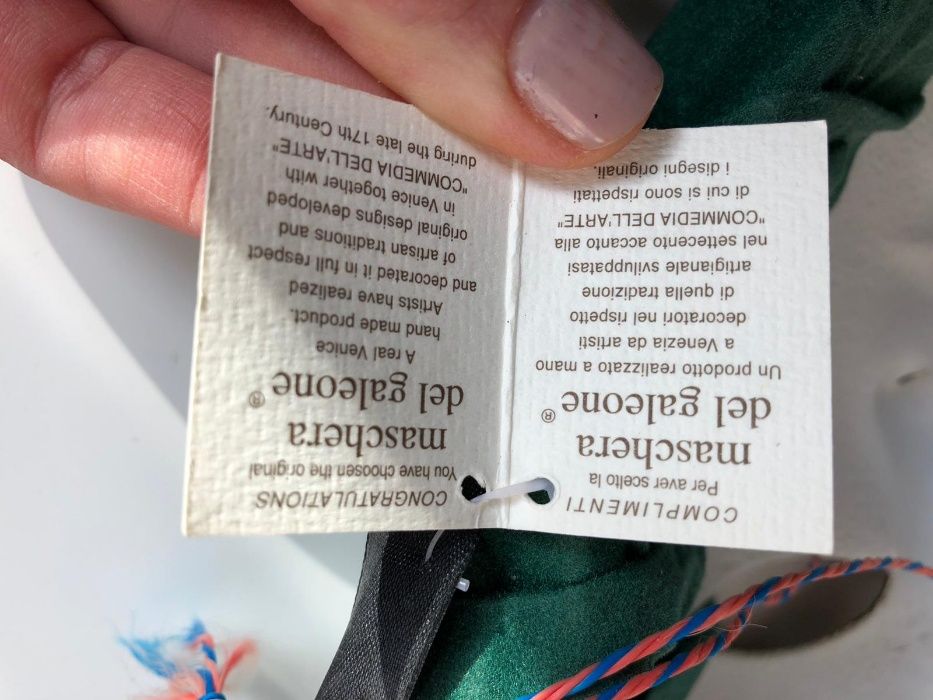 accesoriu seara carnaval masca lucrata manual Venetia Italia original