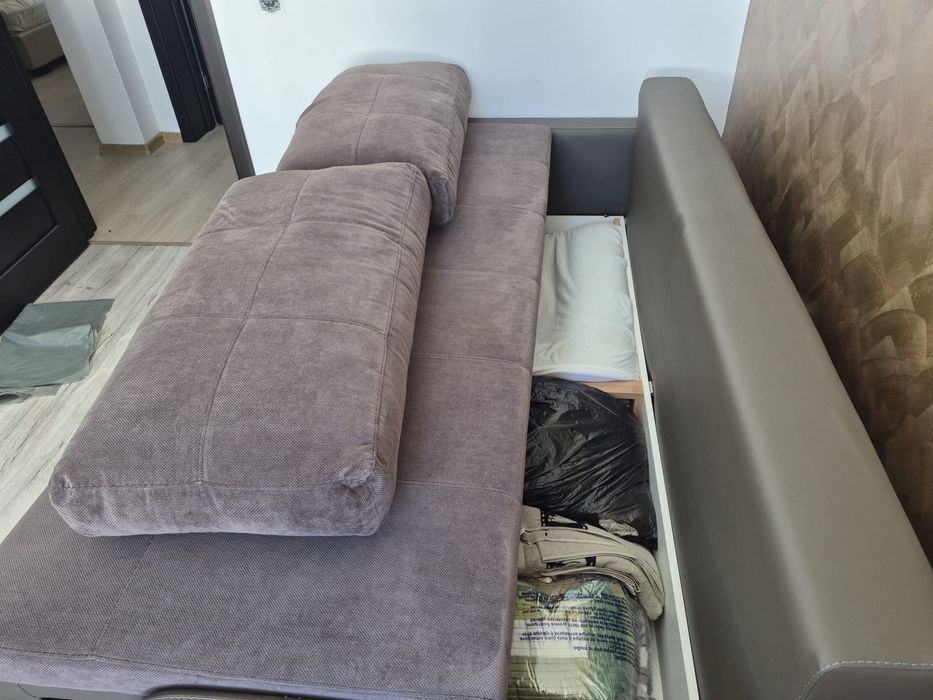Vand canapea extensibila cu lada de depozitare