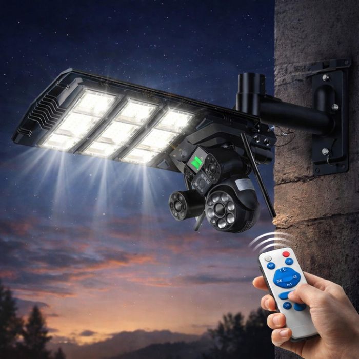 Улична соларна лампа и Smart камера за видеонаблюдение 2 в 1