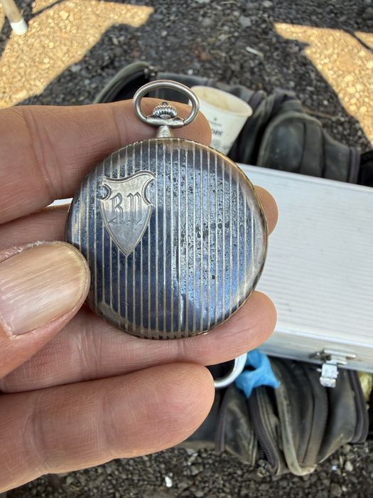 стар джобен сребърен часовник longines