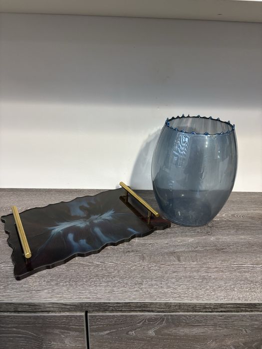 Комплект -поднос и ваза