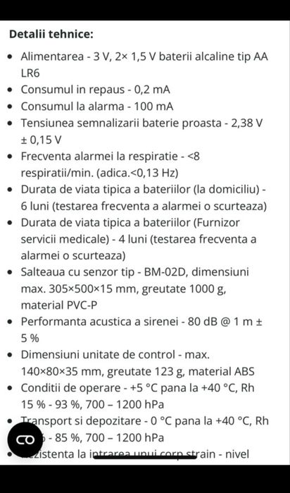 Monitor de respiratie bebelusi Jablotron Nanny