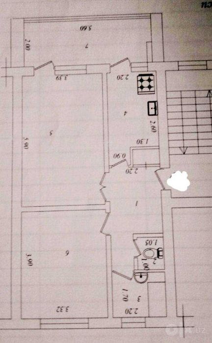 Метро Ойбек, 2/3/4, 61 м2, без ремонта. 77-серия.