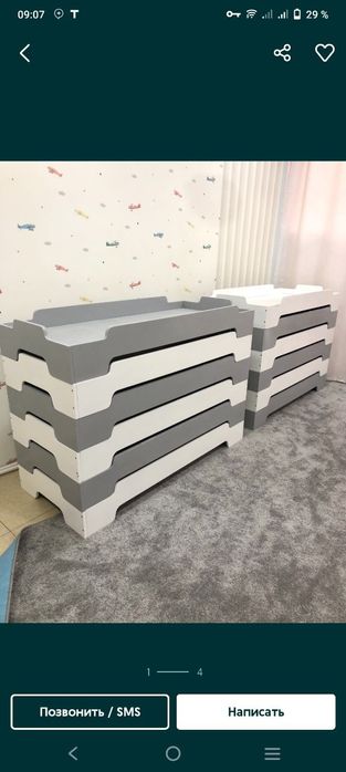 Детская кровать кроватка Монтессори, штабелируемые детские кровати