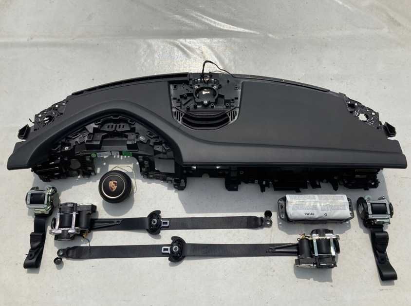Porsche Taycan - plansa de bord - kit airbag volan pasager genunchi cortina plafon - set centuri de siguranta