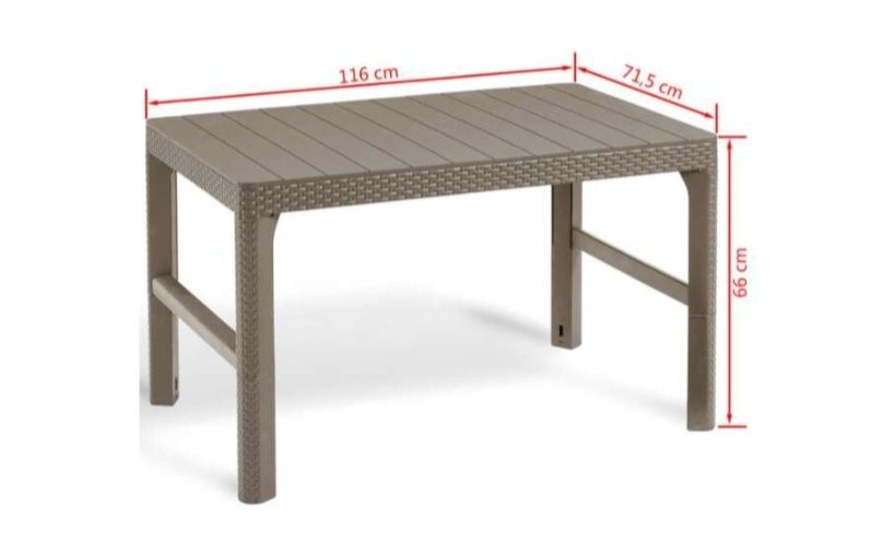 Masa Allibert Lyon, grafit, masa din polirattan,