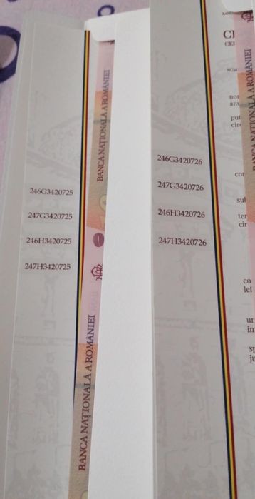Vând coli 10 lei cu certificat de autenticitate ,tiraj 5000buc