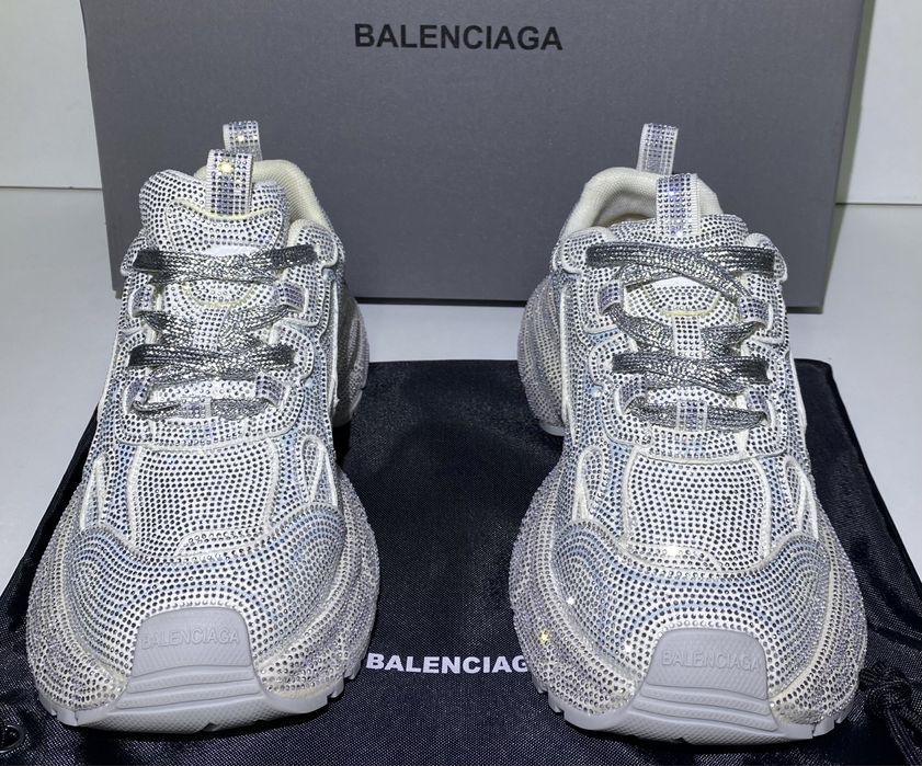 Balenciaga 3XL Rhinestones Crystal Light Grey Full Box Calitate Premium