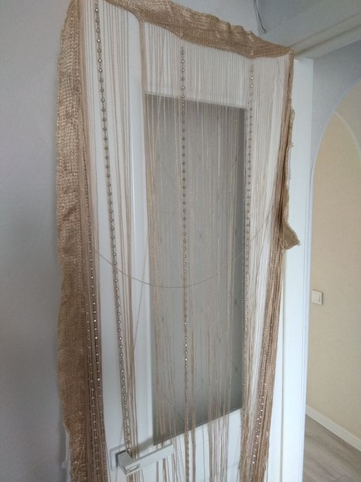 шторы золотистые дождик