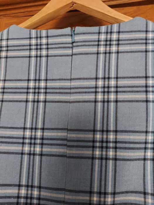 Платье клетка голубое