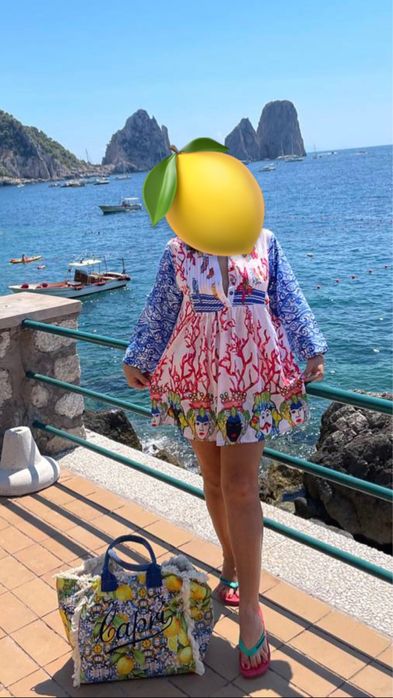 Лятна чанта Capri Стил  Dolce Vita с лимони