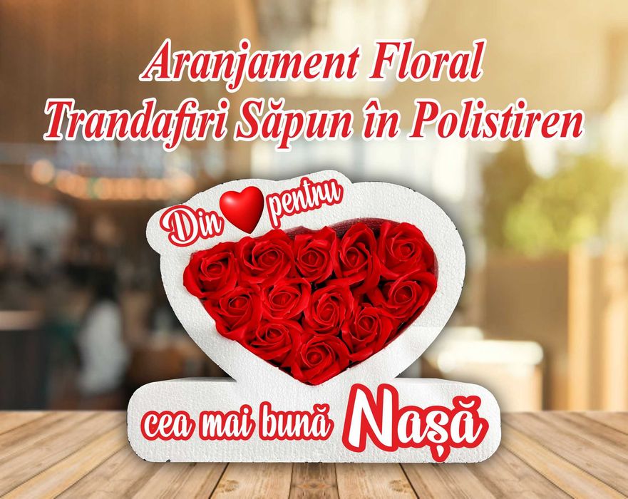 Aranjament Floral - Trandafiri Săpun în Polistiren