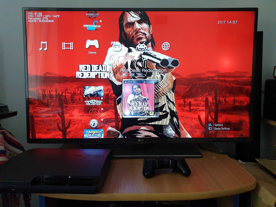 PS3 modat HEN 320 GB + 40 jocuri (GTA V, Red Dead, God of War, NFS)