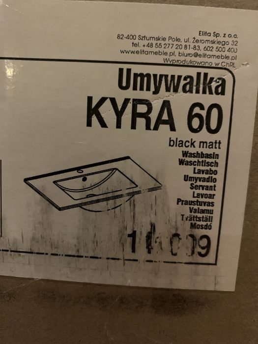 Chiuveta  ceramica neagra 61 cm