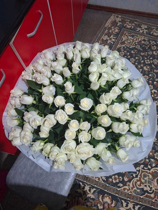 Продам букет 101 белая роза