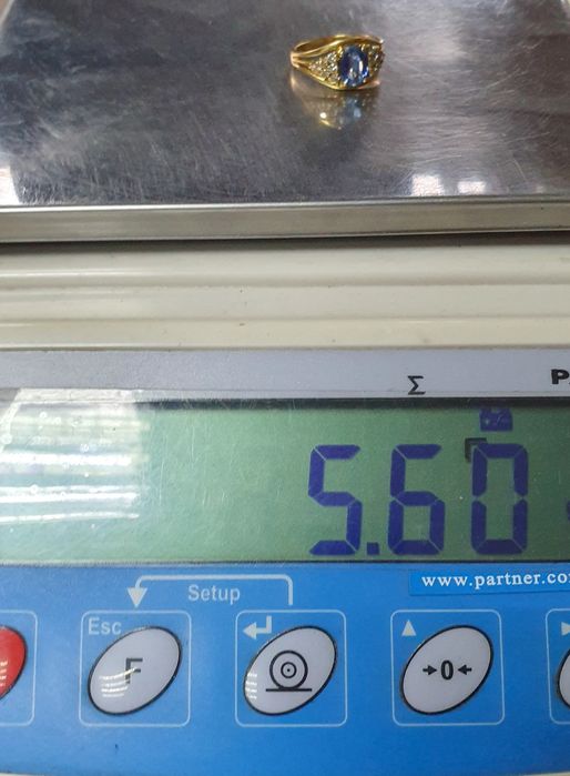 Inel din aur de 18K cu diamante naturale și tanzanit – mărimea 56