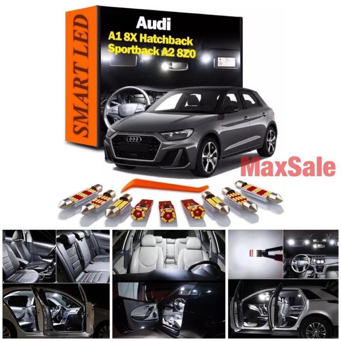 AUDI A1 A2 Sportback 8X a1 ауди интериор LED крушки СЕТ xenon плафон