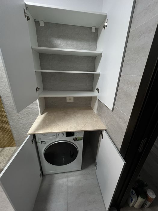 Dulap baie alb cu usi din mdf