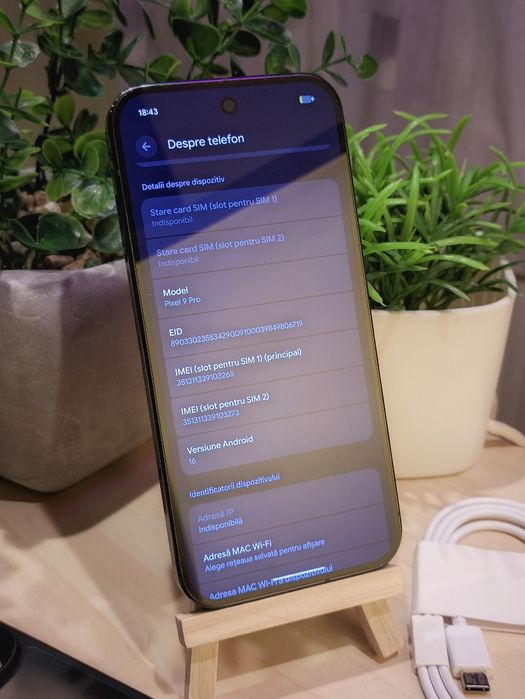 Google Pixel 9 Pro Obsidian, Baterie 100%, 16gb/128GB