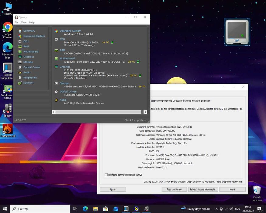 PC I5 4590 8 gb ddr3 Amd RX 460 4GB GDDR5 pc calculator unitate Gaming