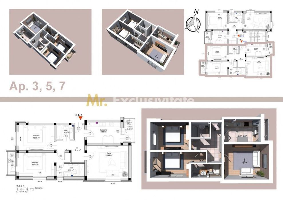 Apartament 3 camere, str Primăverii!