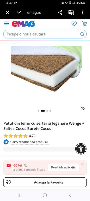 Pătuț cu leagăn și sertar