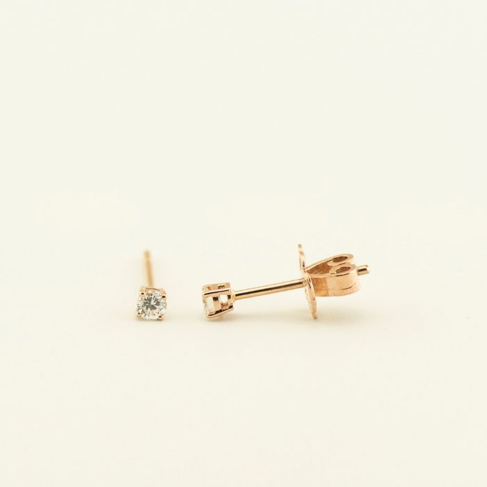 Cercei de aur roz 18k cu diamante cod 6074