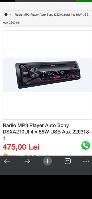 Radio casetofon sony