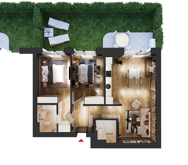 HILS Sunrise 3 camere tip 3B cu grădină