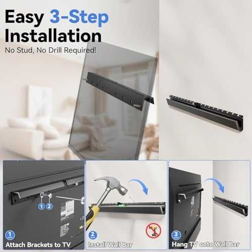 Нова Ултра тънка TV телевизор стойка без пробиване гипсокартон до 45кг