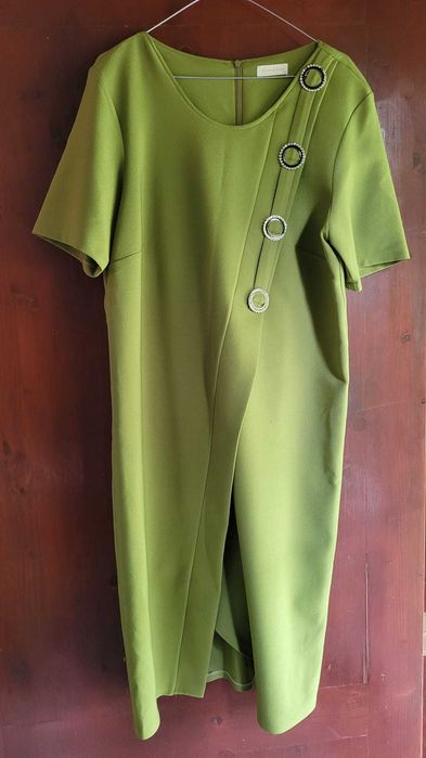 Rochie verde, marimea 48, vascoza