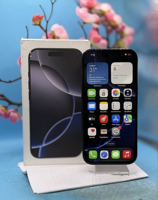 ГАРАНЦИОНЕН!!! Apple iPhone 16 Pro, 128GB, 5G, Black Titanium