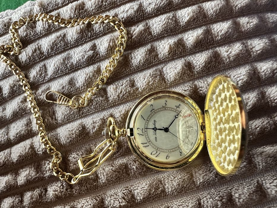 Ceas buzunar 47mm Quartz Von Hattenberg Gold Full Hunter 14"