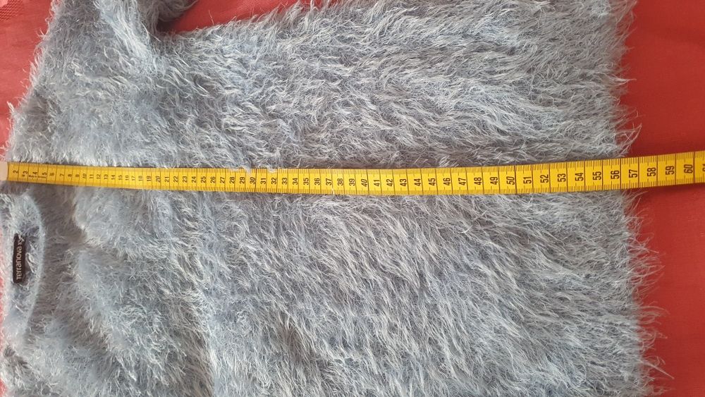 Pulover pufos fete bleu XS/S Terranova