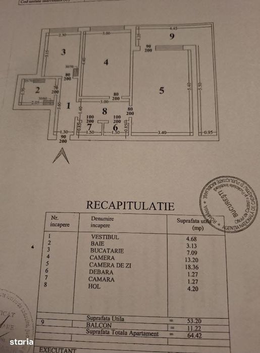 Metrou 1 Decembrie 1918, 2 cam, decomandat, bloc reabilitat