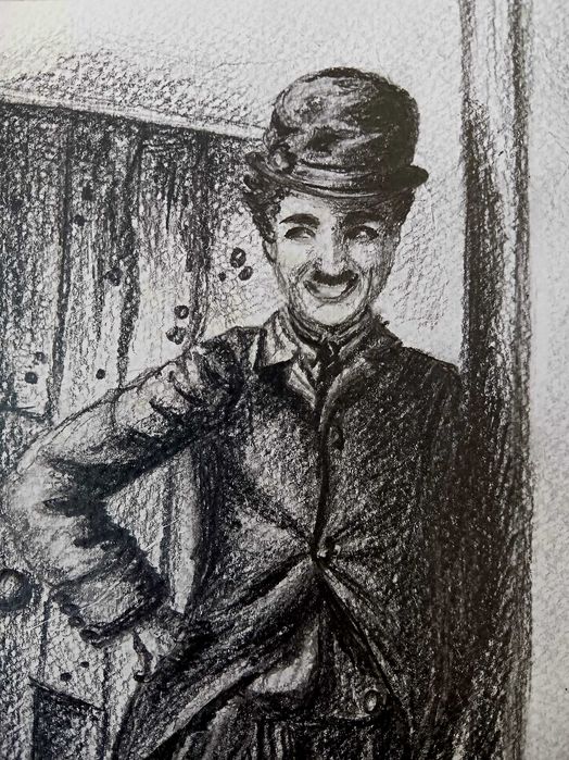 Картина -Графика "Чарли Чаплин"